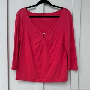 Talbots Rose Knot-front knit top